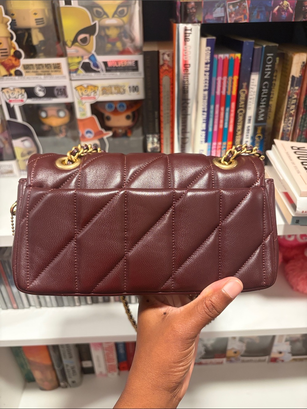 Coach Quilted Tabby 20 in the color BLACK CURRANT - Picture 5 of 8
